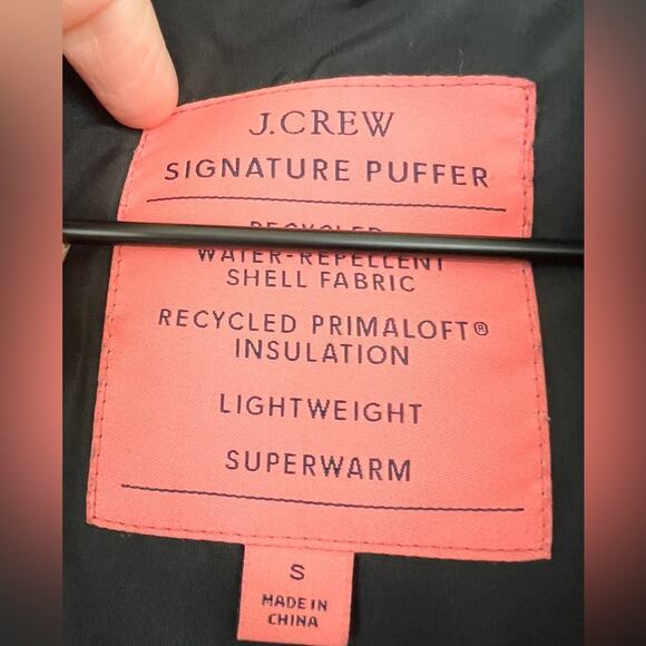 J crew Chateau Puffer Jacket black warm preppy ski winter coat water repellent S - Picture 7 of 15